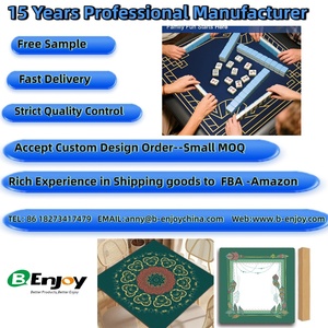 Tapis de mahjong portable et pliable - Surface en tissu imperméable et léger avec dos antidérapant - Product Image 2