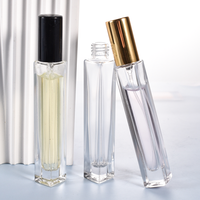 Botol semprot Mini isi ulang botol parfum kaca ramping persegi bulat 5ml 10ml dengan sekrup tutup atas pesanan Minimum 100 buah