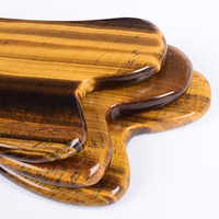 Oeil de tigre naturel Gua Sha Set avec rouleau de jade-Outils de massage du visage en gros, livraison rapide