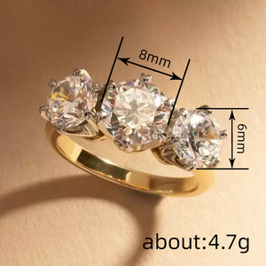 Anello Elegante a Sei Punte Bicolore con Design Rotondo per Donne - Product Image 5