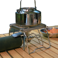Grille de camping pliable en acier inoxydable robuste avec pieds