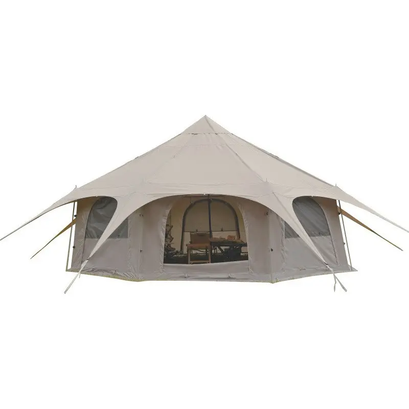 Tenda da campeggio impermeabile di grandi dimensioni all'aperto diretta in fabbrica tenda di lusso quattro stagioni a doppio strato Oxford