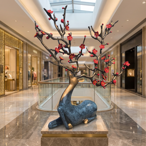Scultura in Bronzo di Cervo Sika, Statua Antica Dorata di Cervo per Parchi Acquatici, Giardini e Paesaggi, Ornamento Personalizzato - Product Image 6