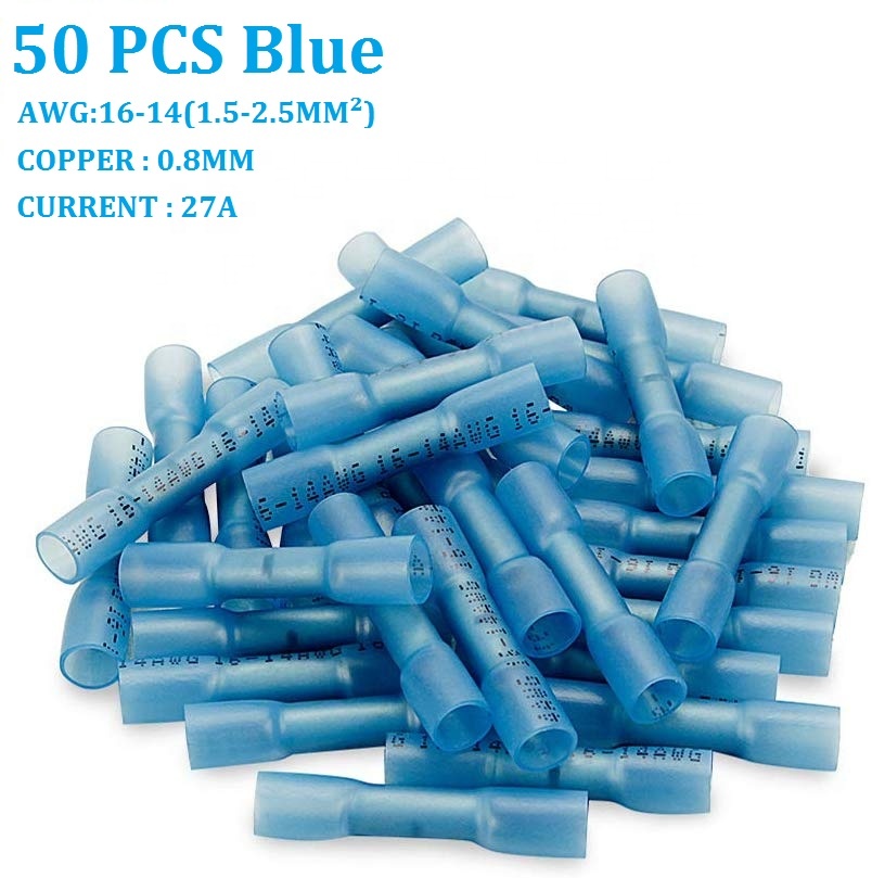 50pcs Waterproof Marine Automotive Heat Shrink Butt Connector Blue 16 14 Awg Electrical Crimp Wire Connector Terminal Buy Electrical Connectors Waterproof Electrical Shrink Connectors Waterproof Wire Connector Ip68 Auto Electrical Wire Connectors