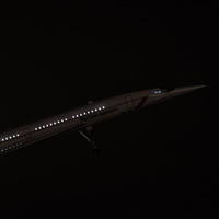 Modèle d'avion en résine Concorde supersonique de Singapore Airlines de 50 cm avec éclairage LED et trains d'atterrissage