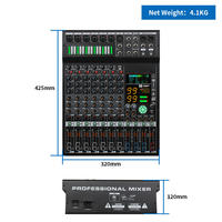 Mélangeur audio numérique professionnel à 8 canaux avec double 99 effets DSP Console DJ alimentée par USB BT pour des performances sonores en direct