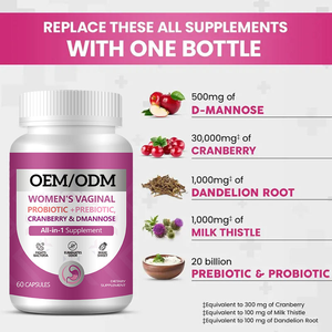 תוסף תזונה פרוביוטי ופרה-ביוטי לאיזון חומציות הנרתיק לנשים, תוצרת OEM סיטונאית, עם ויטמין C, לתמיכה חיסונית למבוגרים - Product Image 5