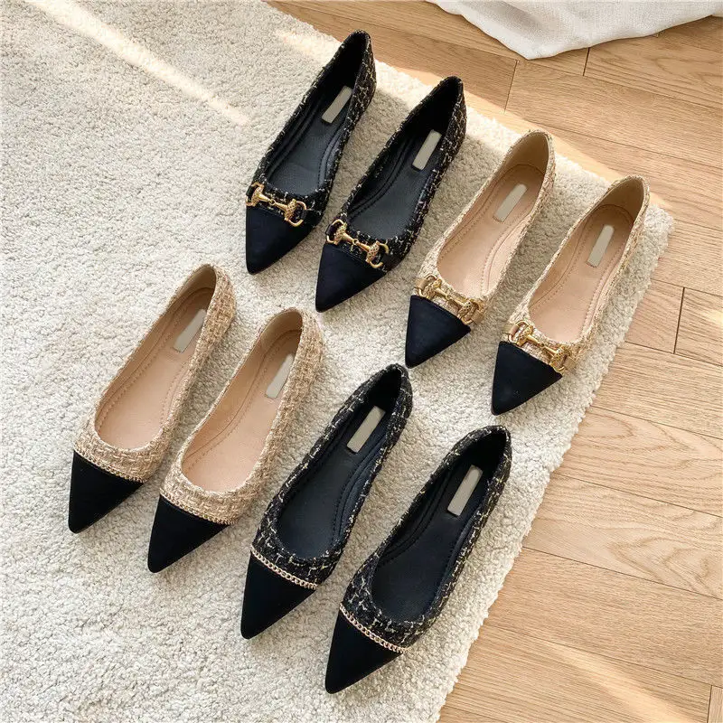 Ladies Fashion Flat New Styles Dress Shoes Pointed Toe Pumps Ballet Shoes For Woman
