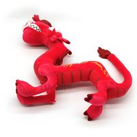 Peluche personnalisée Dragon Rouge, jouet en peluche doux, mascotte brodée, poupée Dragon Géant Chinois pour cadeau de Nouvel An