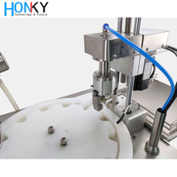 Máquina Automática de Llenado de Líquidos y Aceites Cosméticos de 25 ml para Envases de Vidrio y Bolsas, con Bomba de Pistón Cerámica y Tapadora