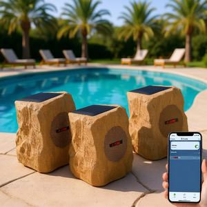 Altavoces S Core Rock, Paquete de 4, Bluetooth, Resistentes al Agua, para Exteriores, Piscina, Patio, Energía Solar, Control por Aplicación - Product Image 2