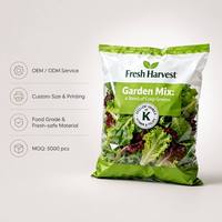 Sacs d'emballage personnalisés pour salades avec fenêtre transparente pour légumes frais et feuilles vertes – Vente en gros