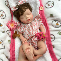 Poupée Reborn réaliste en silicone de 18 pouces pour filles, avec cheveux bouclés, poupée Reborn souple, jouet réaliste pour jeux de rôle et photographie de bébés