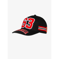 Gorra Bagnaia 63 superventas, gorra de béisbol negra ajustable de 100% algodón, estilo deportivo de excelente calidad para exportación
