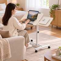 Table d'ordinateur mobile populaire, réglable en hauteur, avec plateau inclinable pour ordinateur portable, idéale pour le bureau à domicile