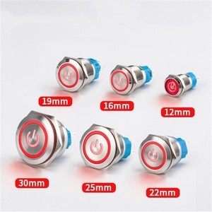 12mm 16mm 19mm 22mm 25mm 30mm chuyển đổi chính lớn hơn hiện tại đẩy nút chuyển đầu phẳng vít chân thép không gỉ đẩy nút - Product Image 6