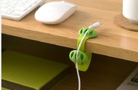 Topk — enrouleur de câble de bureau multi-usages, support en Silicone, pour organiser les écouteurs, Clip de gestion, chargeur, à 3 fentes