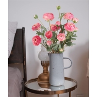Fleur artificielle de renoncule en soie à toucher réel, fausse renoncule en soie, vente en gros pour décoration de mariage, maison et fête