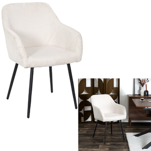 Sillón <span class=keywords><strong>Chesterfield</strong></span> Europeo de Tela Beige <span class=keywords><strong>Blanco</strong></span> de Una Plaza para Sala de Estar, Dormitorio, Apartamento, Hotel - Product Image 1