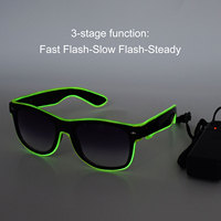 Neonglo LED-Sonnenbrille mit 3 Beleuchtungsmodi Langlebige EL-Draht Neon-Rave-Brille für Partys Halloween Abschlussfeier Valentinstag