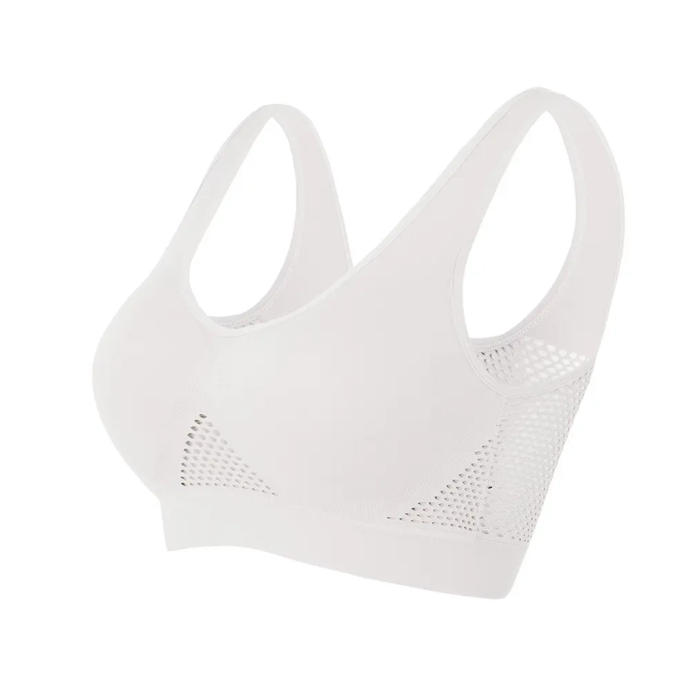 Soutien-gorge de sport le plus vendu sous-vêtements respirants soutien-gorge de yoga de sport en maille creuse sans couture de grande taille au meilleur prix