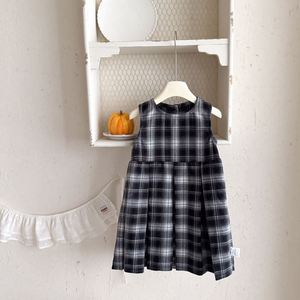 Vestito a Quadri per Bambina, Nuovo Arrivo Autunno 2025, Stile <span class=keywords><strong>Chic</strong></span>, Abito con Gilet per Bambine - Product Image 4