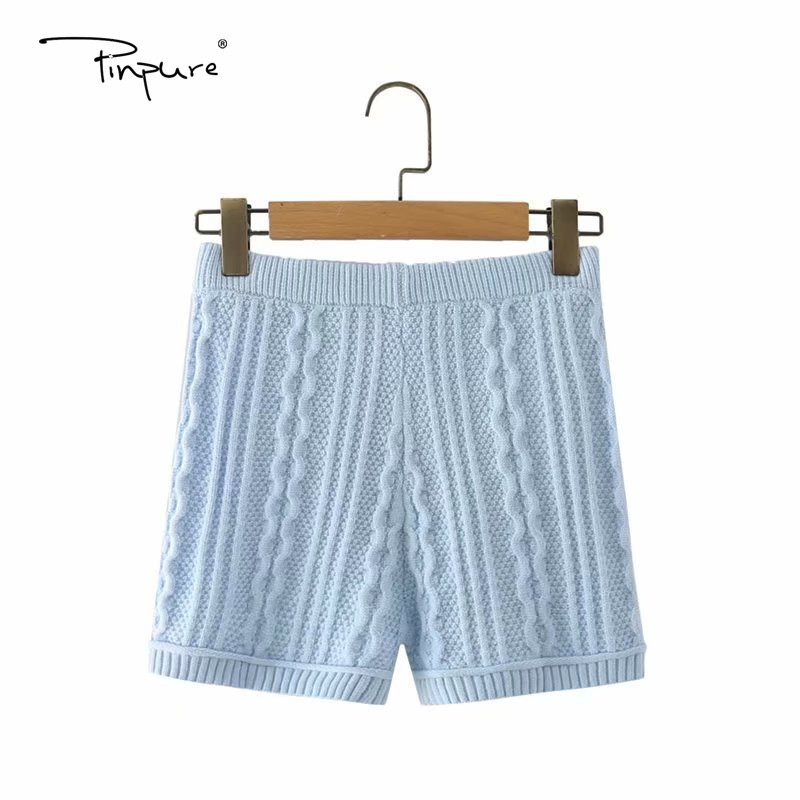 R41087S Весенняя женская одежда, модные трикотажные шорты с эластичным поясом