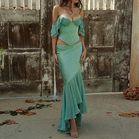 Jupe longue à volants en Jade pour femmes, vêtements de stylistes d'usine, Oem, personnalisé, Sexy, jupe de bal pour dames