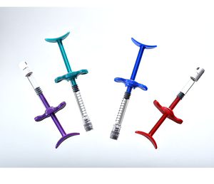 Jeringa de inyección de vidrio cosmético Luer Lock larga precargada de 1mL con topes y émbolo - Product Image 2