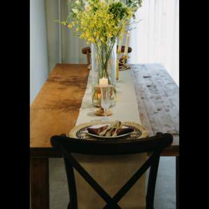 Mesa de granja de madera maciza plegable de comedor de lujo con diseño de campo francés de gran venta - Product Image 3