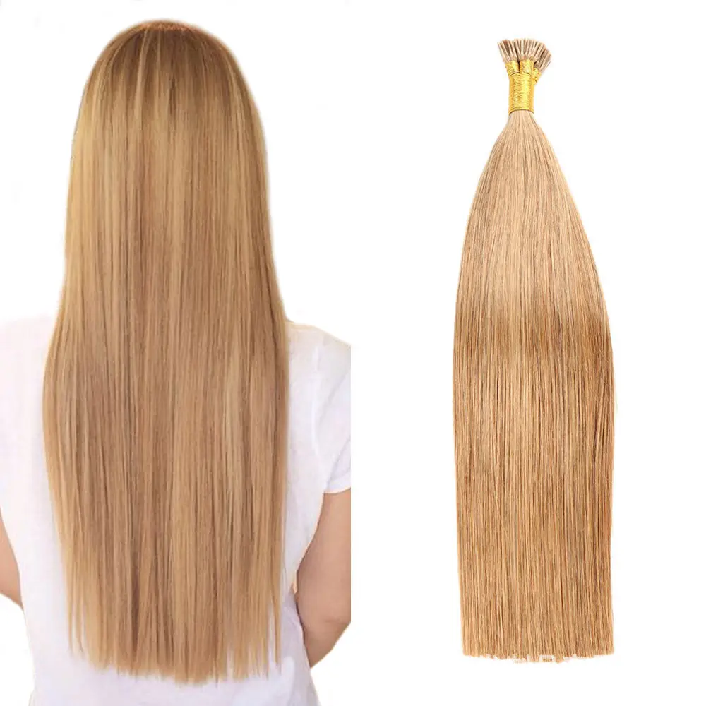 Brazil #27 Màu Silk Straight I Tip Microlinks Tóc Nối Tóc Con Người 100% Tóc Trinh Nữ Cho Phụ Nữ Yaki Số Lượng Lớn