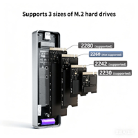 Boîtier SSD M.2 NVMe 10 Gbit/s USB-C avec affichage intelligent, en aluminium, pour disque dur, dissipation thermique, pour serveur et ordinateur portable