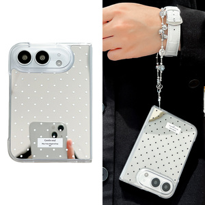 Étui de téléphone élégant à pois avec chaîne de perles et cordon, coque transparente antichoc en TPU pour femme, compatible <span class=keywords><strong>iPhone</strong></span> Duo Fold 18 - Product Image 6