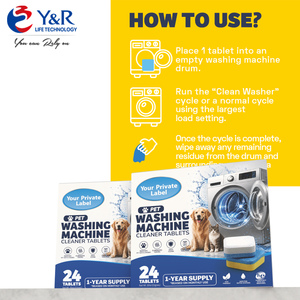 Tablette nettoyante écologique pour lave-linge pour propriétaires d'animaux – <span class=keywords><strong>Nettoyant</strong></span> <span class=keywords><strong>enzymatique</strong></span> détartrant en profondeur pour poils de <span class=keywords><strong>chat</strong></span> et de chien, odeurs d'<span class=keywords><strong>urine</strong></span> et résidus - Product Image 4