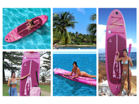Planche à pagaie gonflable YASKA rose (SUP) - SUP tout-terrain 11' Capacité de charge de 200 kg Drop Stitch PVC Comprend des accessoires