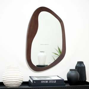 Mới lãng mạn phòng ngủ tường trang trí khung gỗ lượn sóng không thường xuyên nghệ thuật Gương trang trí nội thất nhà gương - Product Image 4