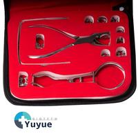 Kit de perforateurs de diaphragmes dentaires avec pinces et étui de rangement pour cabinet dentaire