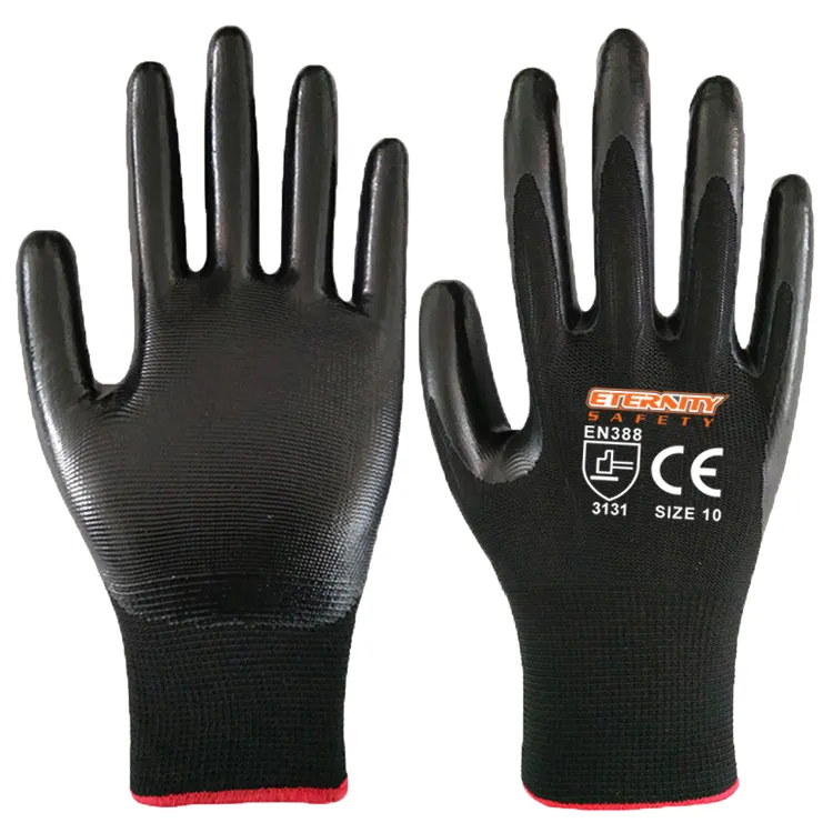 ENTE SÉCURITÉ Grippé usine la bande de zèbre gris nitrile flexible gants de gardien de but professionnel gants de travail manuel pour le travail