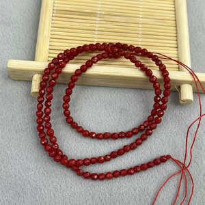 DIY Faceted Round Red Dyed Sea Bamboo <strong>Coral</strong> Beads 3mm Approx 134PCs/Strand 1929263 - Product Image 2