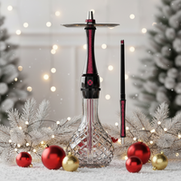 Chicha MAXX Royal Luxury Modern Ruby Black 55cm en acier inoxydable laqué et verre, durable et écologique, pour bar