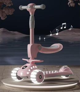 Trottinette Enfant <span class=keywords><strong>Pro</strong></span> Flash Deck Side <span class=keywords><strong>Baby</strong></span> d'extérieur, Nouvelle, avec 3 Roues Lumineuses en PU et Guidon Réglable, Jouet à Roulettes pour Enfants - Product Image 4