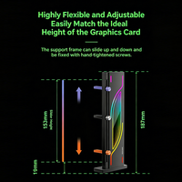Support de carte graphique ARGB 5V adressable, support vertical réglable en aluminium pour boîtier PC, anti-affaissement