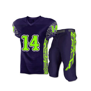 Camisetas de fútbol con logotipo personalizado de alta calidad, uniforme de fútbol americano, aparejos de sarga, cadenas de suministro ágiles transpirables, el mejor precio de fábrica - Product Image 1