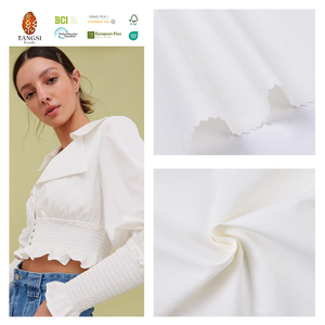 Tela Ligera y Suave Tejida con Certificación OEKO-TEX 100, Ecológica y Orgánica, 45% Algodón, 30% Nailon, 10% <span class=keywords><strong>Lino</strong></span>, 5% Elastano, para Camisas - Product Image 1