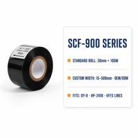 Ruban de marquage à chaud 30mm*100m SCF900 NC3 PET générique pour imprimante de date d'expiration pour emballages plastiques