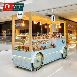 Gabinetes personalizados, estantes de exhibición de mostrador, centro comercial, diseño de quiosco, evento, carrito de dulces, carrito de postres a la venta