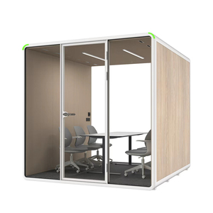 Cabina de oficina modular para interiores con aislamiento acústico, cabina de reuniones con toma de corriente integrada, ventilación, cabina de oficina grande - Product Image 4