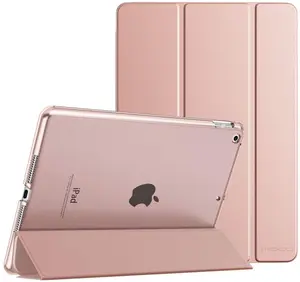 Funda para iPad 10,2 2021 9th Gen 10,5, carcasa trasera transparente dura con encendido/apagado automático