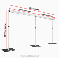 Kit de support de fond réglable robuste en métal élégant à double barre transversale pour événements en plein air