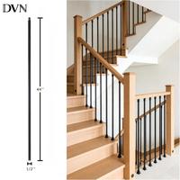 Balustres d'escalier carrés en métal noir anti-rouille DVN, poteaux linéaires creux, meneurs d'escalier modernes noirs pour escaliers intérieurs, rampes d'escalier